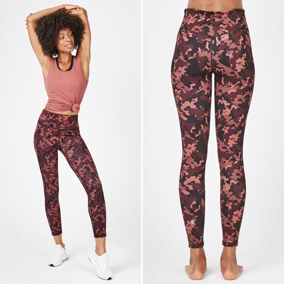 SWEATY BETTY Super Sculpt 7/8 Leggings In Rust Camo Sz XS High Waist Gym Workout - Picture 1 of 13